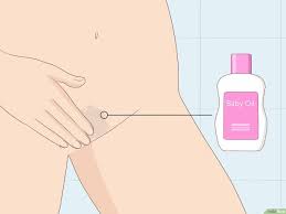 inal area with baby oil
