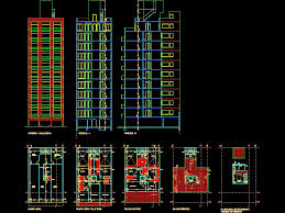 multi family building in autocad cad