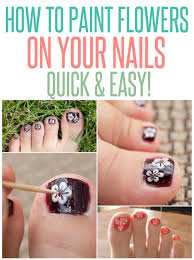 how to paint diy flowers on toes quick