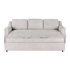 Beige Polyester Full Size Sofa Bed
