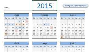 Calendario 2015 En Excel Blog Aplica Excel Contable