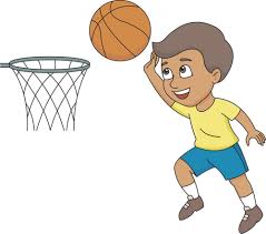 boy shooting hoops basketball clipart