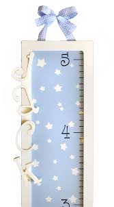 blue star personalized wooden growth chart