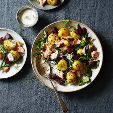 Add the sliced potatoes and simmer on medium heat until mostly tender, 8 minutes. Warm Smoked Salmon Salad Cook With M S