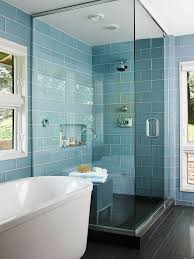 Blue Glass Shower Surround