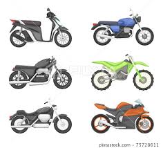 diffe types of motorcycles set