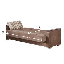 Beyan Signature Frankfurt 89 Chenille Convertible Sleeper Sofa In Brown
