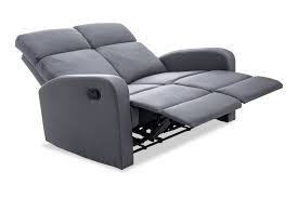 cadiz 2 seater recliner dark grey pu