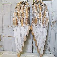 Large Wooden Angel Wings Wall Hanging