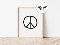 Peace Sign Wall Art Black And White