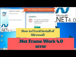 how to fixed install of microsoft net