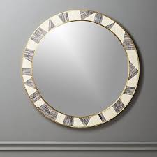 glass white round mirror frame size