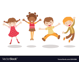 jumping kids royalty free vector image