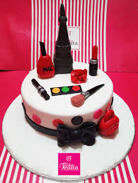 red makeup kit cake customized cakes