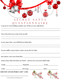 Free Download Secret Santa Questionnaire Just Brennon