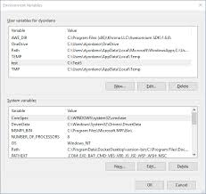 environment variables file dialogs