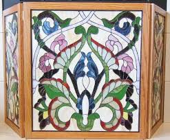 stained glass fireplace screen delphi