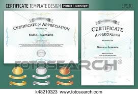 Set Of Certificate Of Appreciation Template With Award