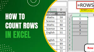 how to count rows in excel