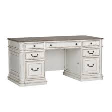 Rich in farmhouse character, the desk also delivers plenty of space to set up your home workstation or use for studying. Farmhouse Rustic White Desks Birch Lane