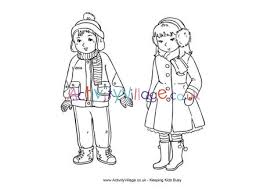 Dress up a dreary landscape with colorful shrubs and flowers. Winter Clothes Colouring Page