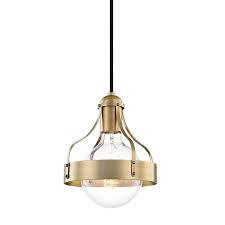 Mitzi By Hudson Valley Lighting Violet Aged Brass Modern Contemporary Bell Pendant Light In The Pendant Lighting Department At Lowes Com