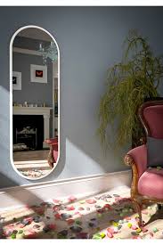 Full Length White Frame Mirror Wall