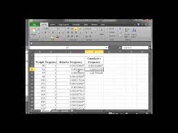ulative frequency function in excel