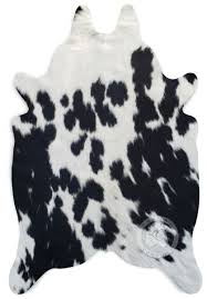 real small cowhide rug black and white
