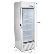 Premium Levella 15 5 Cu Ft Single Glass Door Merchandiser Refrigerator Beverage Display Cooler Silver
