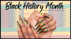 black history month press on nails