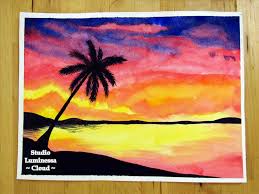 Full step by step tutorial for painting a stunning sunset. Beach Easy Watercolor Paintings For Beginners All Round Hobby