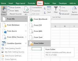 files in a folder into excel