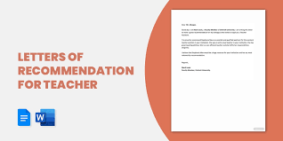 letters of recommendation for teacher