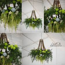 Greenery And Hydrangea Floral Chandelier By Swanky Occasions