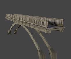 wooden bridge 1 3d arches