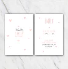 Birth Announcement Template With Pink Hearts In Word For Free