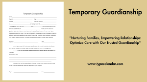 free printable temporary guardianship