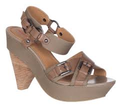Luxury Rebel Womens Brown Canvas Rena High Heels Sandals Shoes