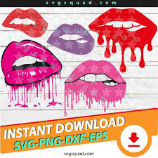 dripping lips svg bundle png dxf eps