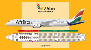 afrika boeing 787 9 livery seat map