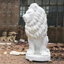 Outdoor Lion Garden Statues Glass Fiber