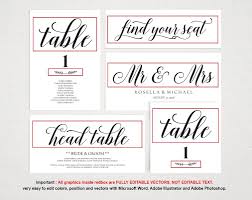 Wedding Seating Chart Set Wpc96 Features Information Table