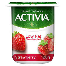 activia low fat strawberry stirred