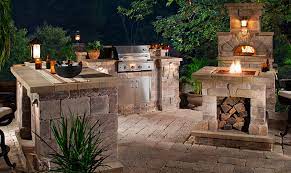 Outdoor Kitchens Stone Fireplaces