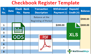 checkbook register template free