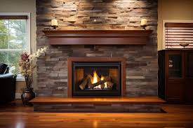 Natural Gas Fireplace With White Mantle