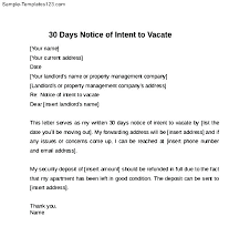 Tenant Days Notice Template 30 Day To Vacate Property Rental