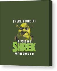Shrek Check Yourself Before You Shrek Yourself Canvas Print / Canvas Art by  Tyrial Joie - Fine Art America