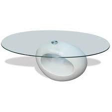 Coffee Table With Oval Glass Top High